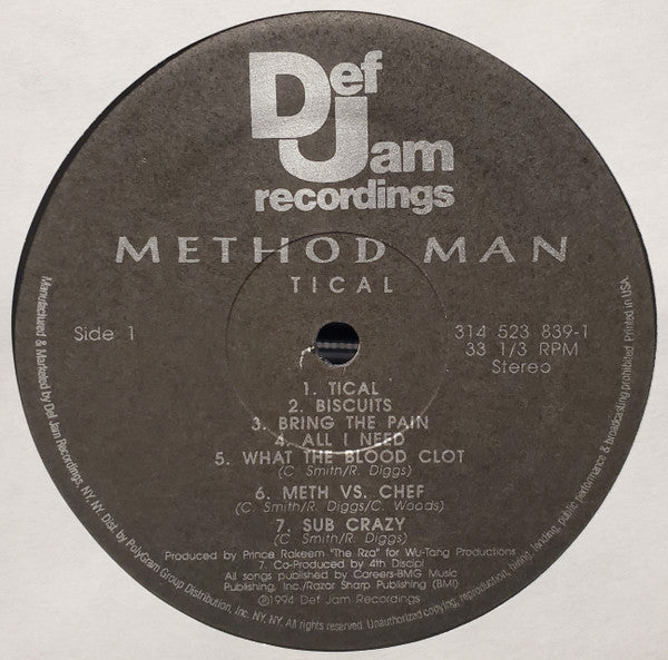 Method Man : Tical (LP, Album)