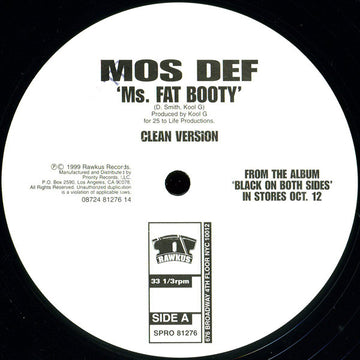 Mos Def : Ms. Fat Booty (12", Single, Promo)