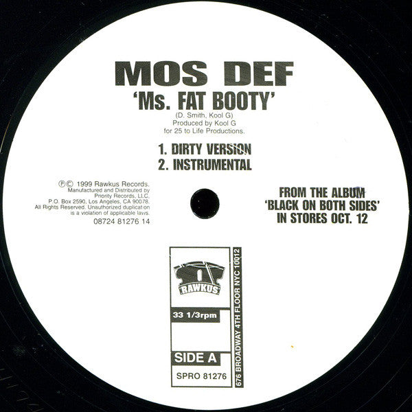 Mos Def : Ms. Fat Booty (12", Single, Promo)