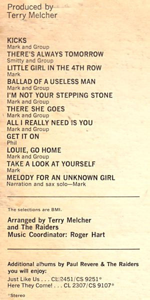 Paul Revere & The Raiders : Midnight Ride (LP, Album, Mono)