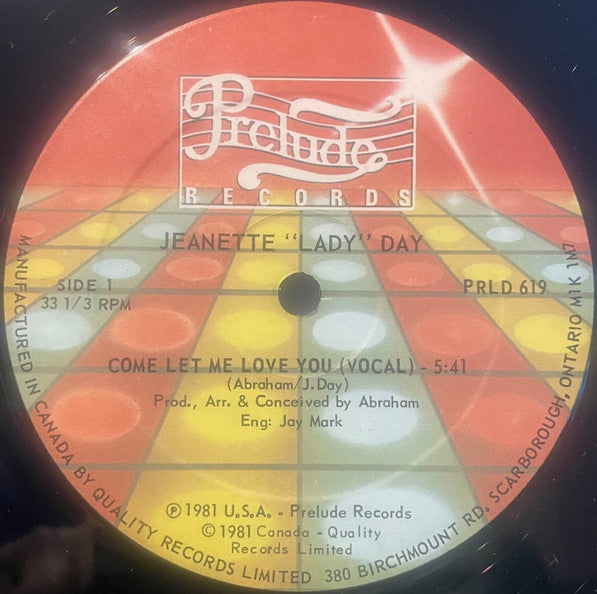 Jeanette "Lady" Day : Come Let Me Love You (12")