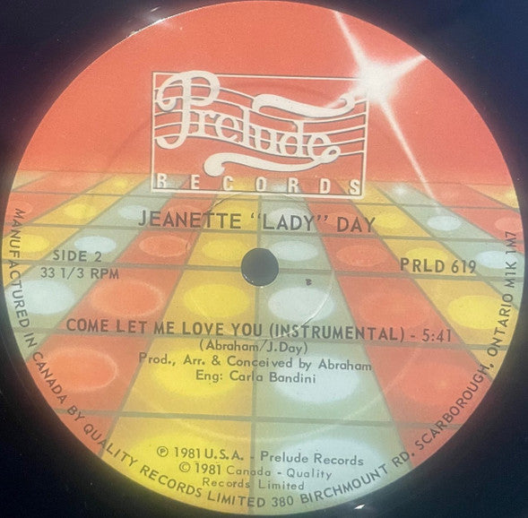 Jeanette "Lady" Day : Come Let Me Love You (12")