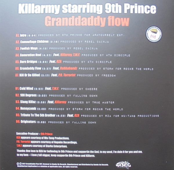 Killarmy Starring 9th Prince : Granddaddy Flow (LP, Album, Ltd, Num, RE)
