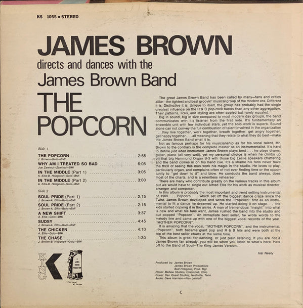 James Brown Directs And Dances With The James Brown Band : The Popcorn (LP, Album, MP)