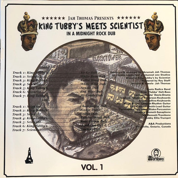 Jah Thomas Presents King Tubby & Scientist : In A Midnight Rock Dub Vol. 1 (LP, Album, RE, Mul)