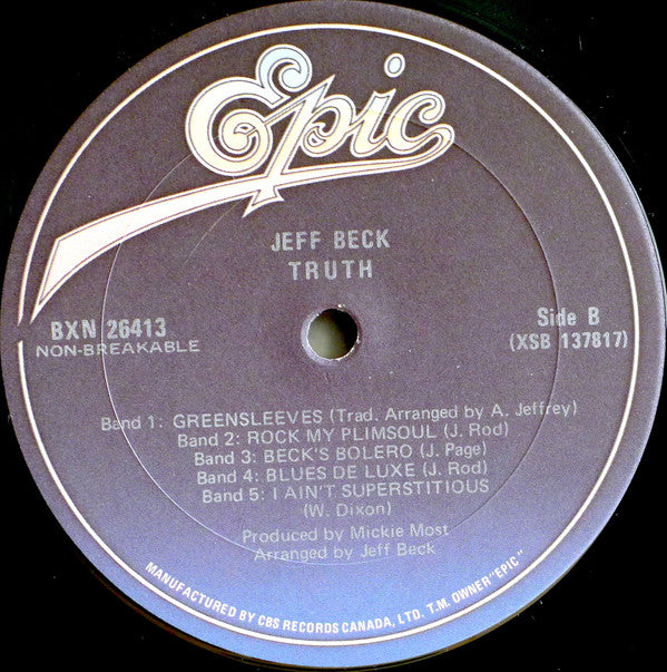 Jeff Beck : Truth (LP, Album, RE)