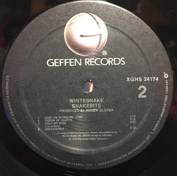Whitesnake : Snakebite (LP, Album, RE)