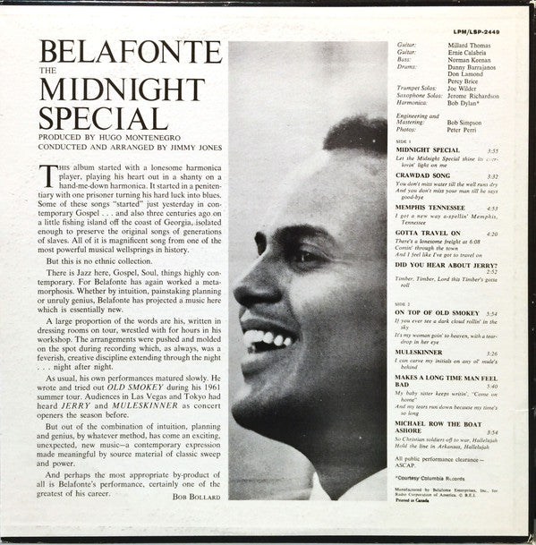 Harry Belafonte : The Midnight Special (LP, Album)