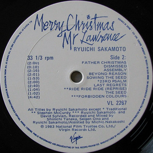 Ryuichi Sakamoto : Merry Christmas Mr Lawrence (Sound Track From The Motion Picture) (LP, Album)