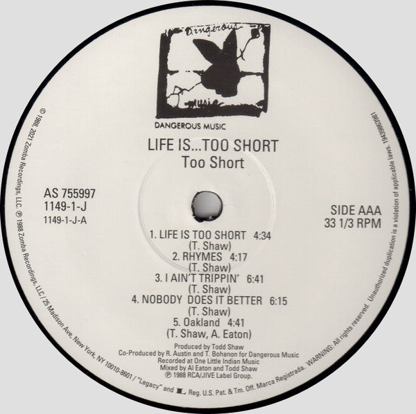 Too Short : Life Is...Too $hort (LP, Album, RE)