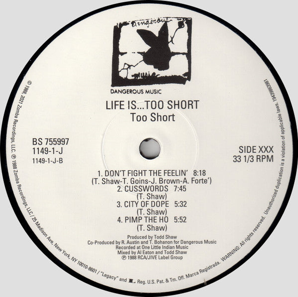 Too Short : Life Is...Too $hort (LP, Album, RE)