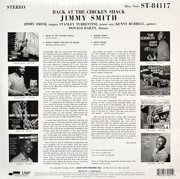 Jimmy Smith : Back At The Chicken Shack (LP, Album, RE, 180)