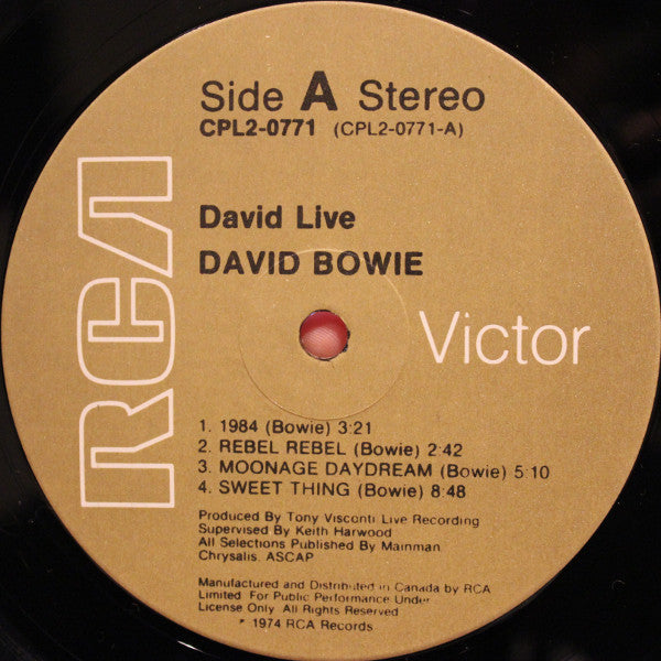 David Bowie : David Live (2xLP, Album, RE)