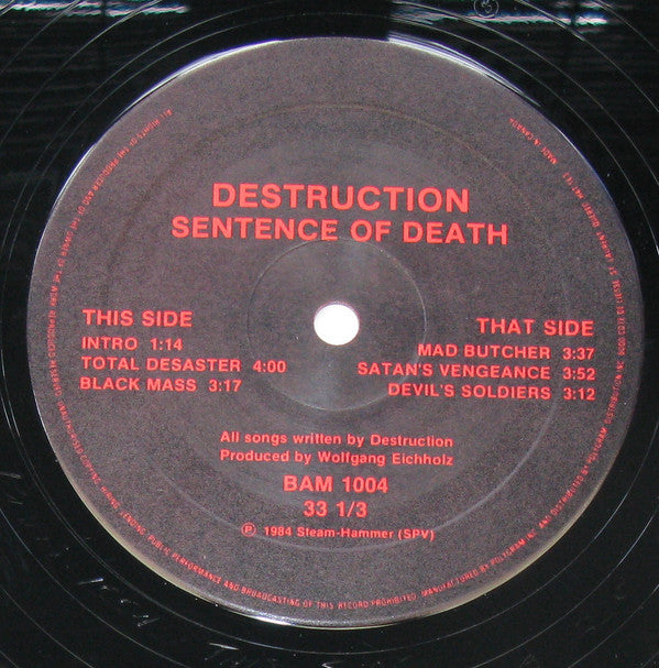 Destruction : Sentence Of Death (12", EP)
