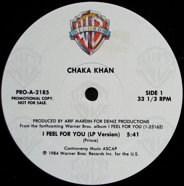 Chaka Khan : I Feel For You (12", Promo)