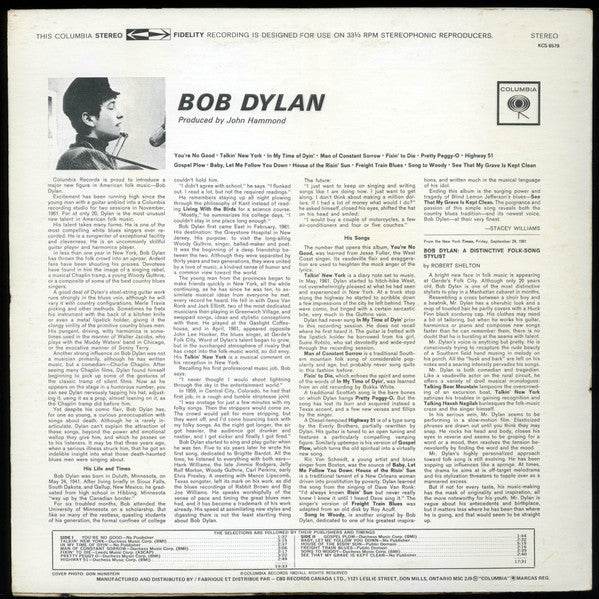 Bob Dylan : Bob Dylan (LP, Album, RE)