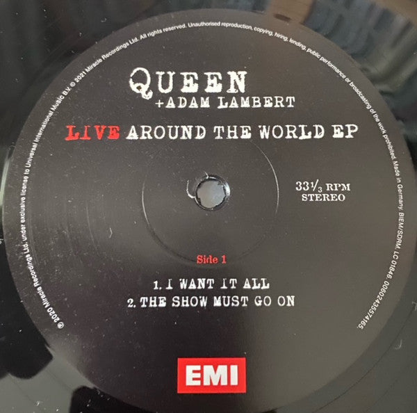 Queen + Adam Lambert : Live Around The World EP (12", EP + 7", Pin + RSD, Ltd)