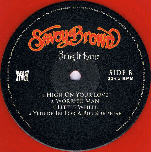 Savoy Brown : Bring It Home (LP, Album, Ltd, RE, Red)