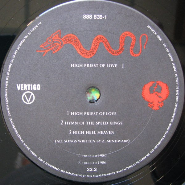 Zodiac Mindwarp And The Love Reaction : High Priest Of Love (LP, MiniAlbum)