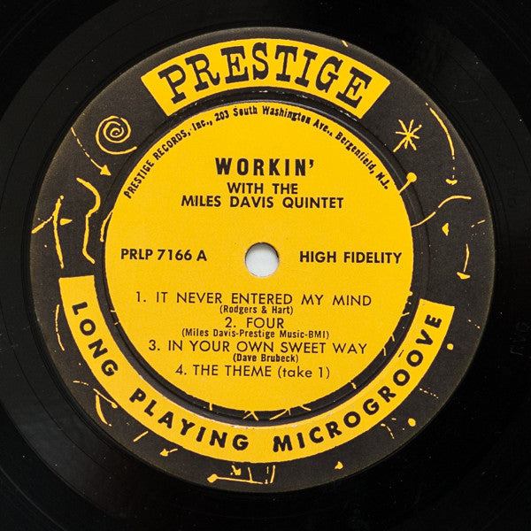 The Miles Davis Quintet : Workin' With The Miles Davis Quintet (LP, Album, Mono, Dee)