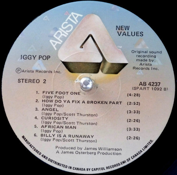 Iggy Pop : New Values (LP, Album)