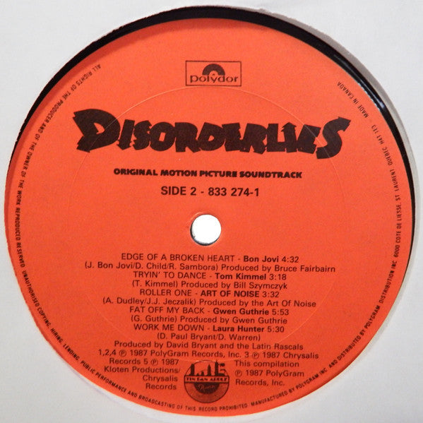 Various : Disorderlies: Original Motion Picture Soundtrack (LP)