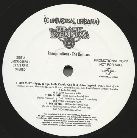 Black Eyed Peas : Renegotiations (The Remixes) (12", Promo)