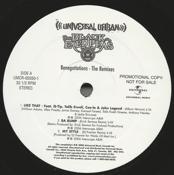 Black Eyed Peas : Renegotiations (The Remixes) (12", Promo)