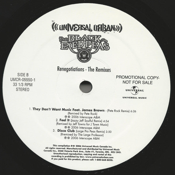Black Eyed Peas : Renegotiations (The Remixes) (12", Promo)