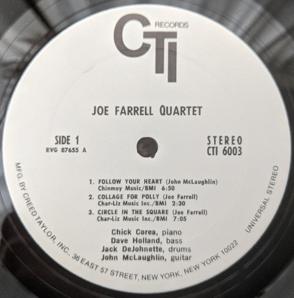 Joe Farrell Quartet : Joe Farrell Quartet (LP, Album, Promo, Gat)