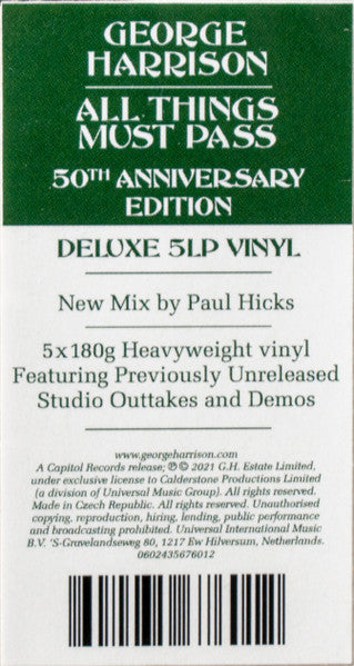 George Harrison : All Things Must Pass (50th Anniversary) (Box, Dlx + 3xLP, Album, RE, RM, 180 + 2xLP, 180)