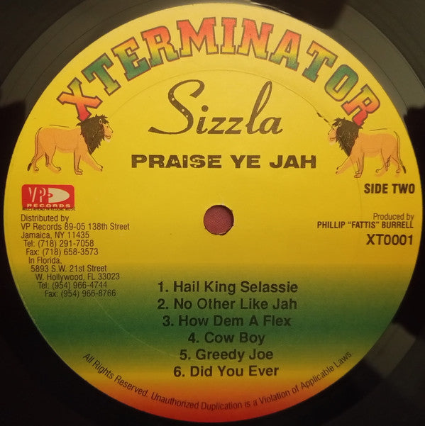 Sizzla : Praise Ye Jah (LP, Album)