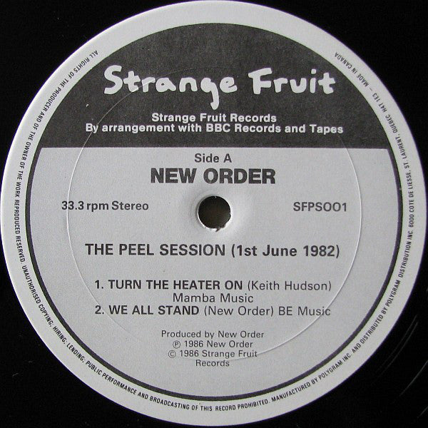 New Order : The Peel Sessions (12", EP)