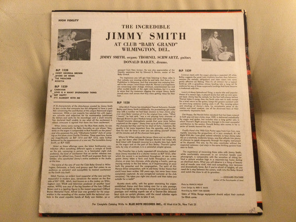 Jimmy Smith : At Club "Baby Grand" Wilmington, Delaware, Volume 1 (LP, Album, Mono)