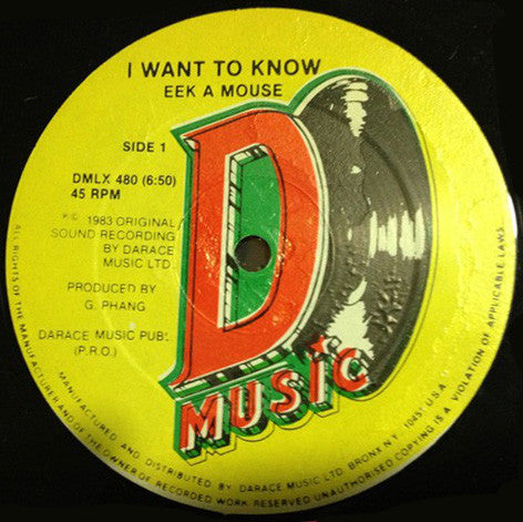 Eek A Mouse* : I Want To Know (12")