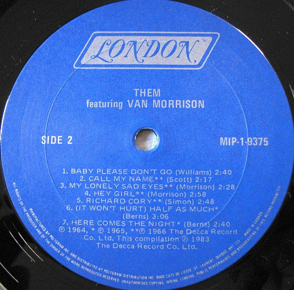 Them (3) Featuring Van Morrison : Them Featuring Van Morrison (LP, Comp)