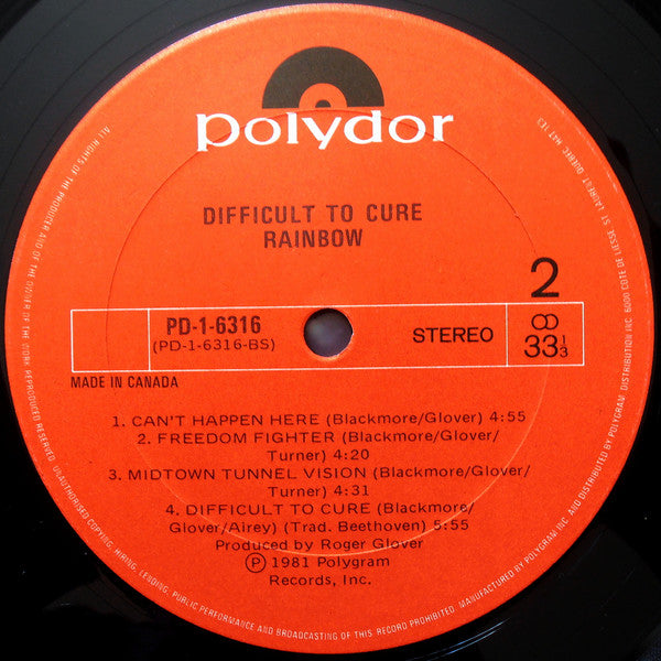 Rainbow : Difficult To Cure (LP, Album)