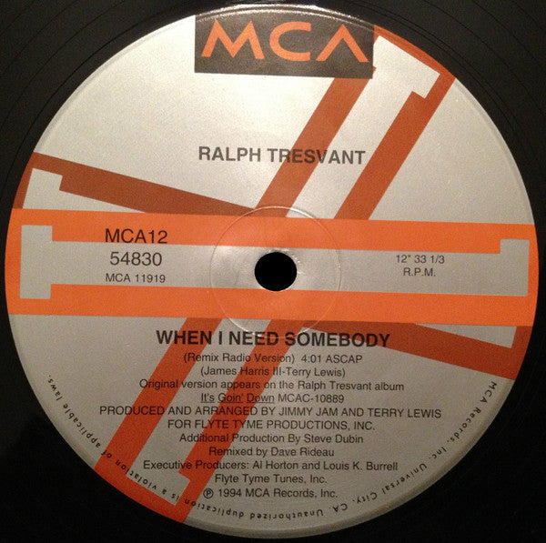 Ralph Tresvant : When I Need Somebody (12")