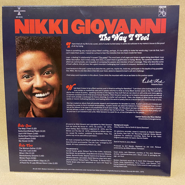 Nikki Giovanni : The Way I Feel (LP, Opa)