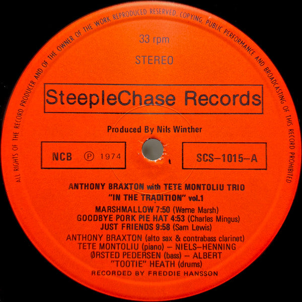Anthony Braxton : In The Tradition (LP, Album)
