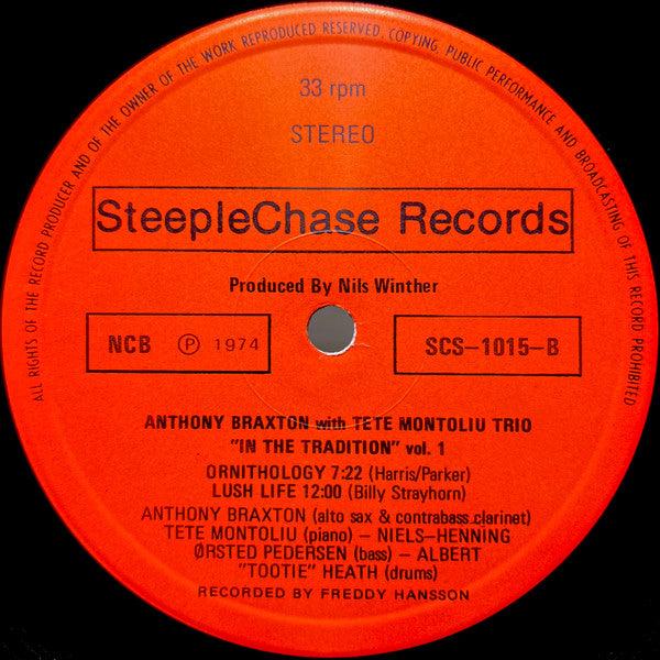Anthony Braxton : In The Tradition (LP, Album)