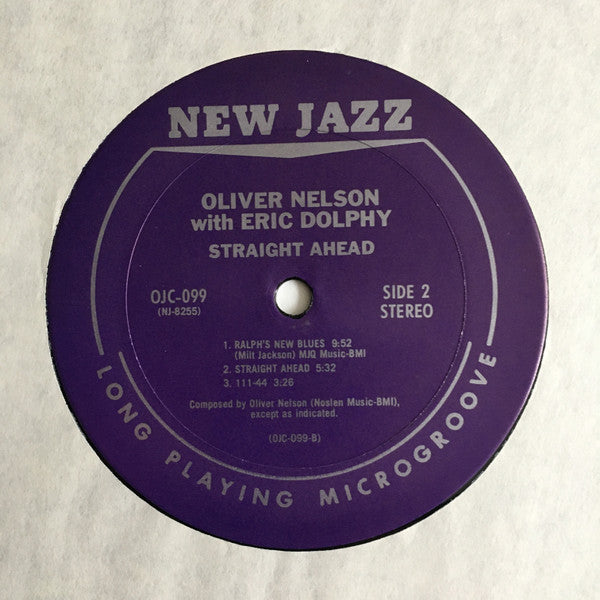 Oliver Nelson With Eric Dolphy : Straight Ahead (LP, Album, RE)