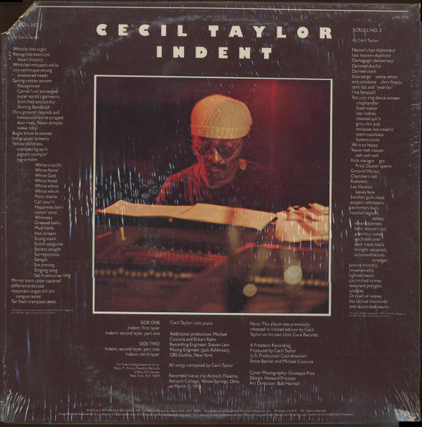 Cecil Taylor : Indent (LP, Album, RE)