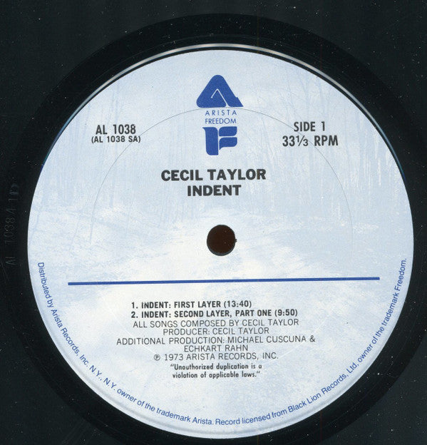 Cecil Taylor : Indent (LP, Album, RE)