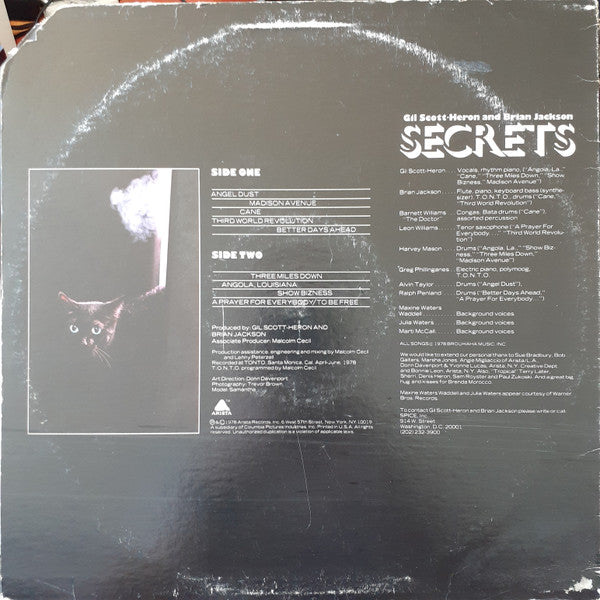 Gil Scott-Heron & Brian Jackson : Secrets (LP, Album, San)