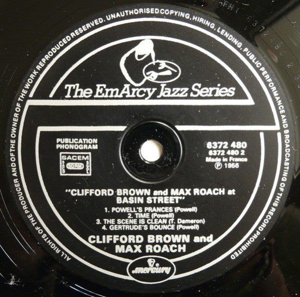 Clifford Brown And Max Roach : At Basin Street (LP, Album, Mono, RE)