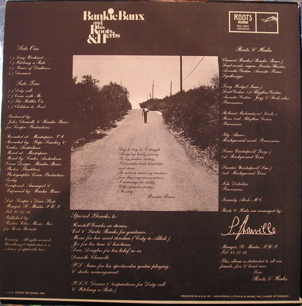 Bankie Banx & His Roots & Herbs : Bankie Banks & His Roots & Herbs (LP, Album)