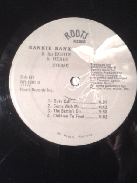 Bankie Banx & His Roots & Herbs : Bankie Banks & His Roots & Herbs (LP, Album)