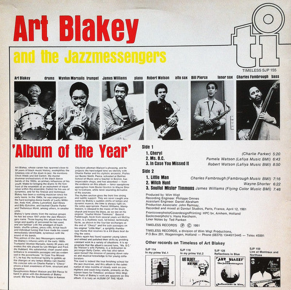 Art Blakey & The Jazz Messengers : Album Of The Year (LP, Album)