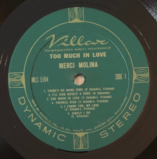 Merci Molina : Too Much In Love (LP, Album)